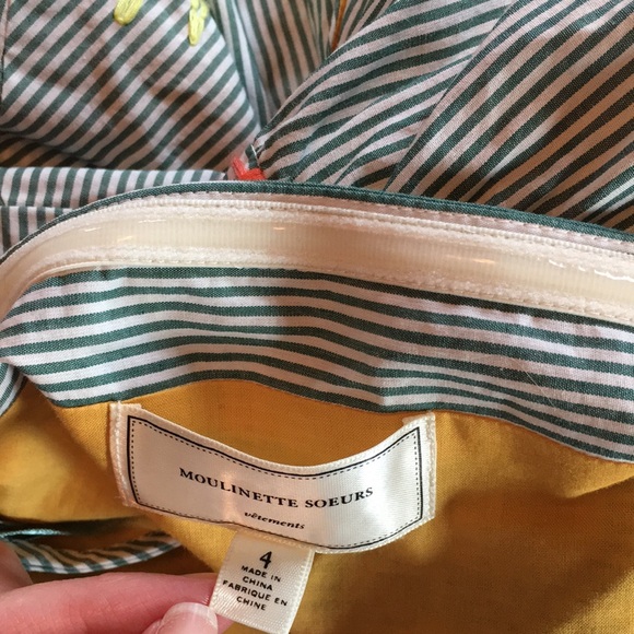 Moulinette Soeurs airplane pinstripe dress cotton summer sundress ✈️ - Picture 14 of 17